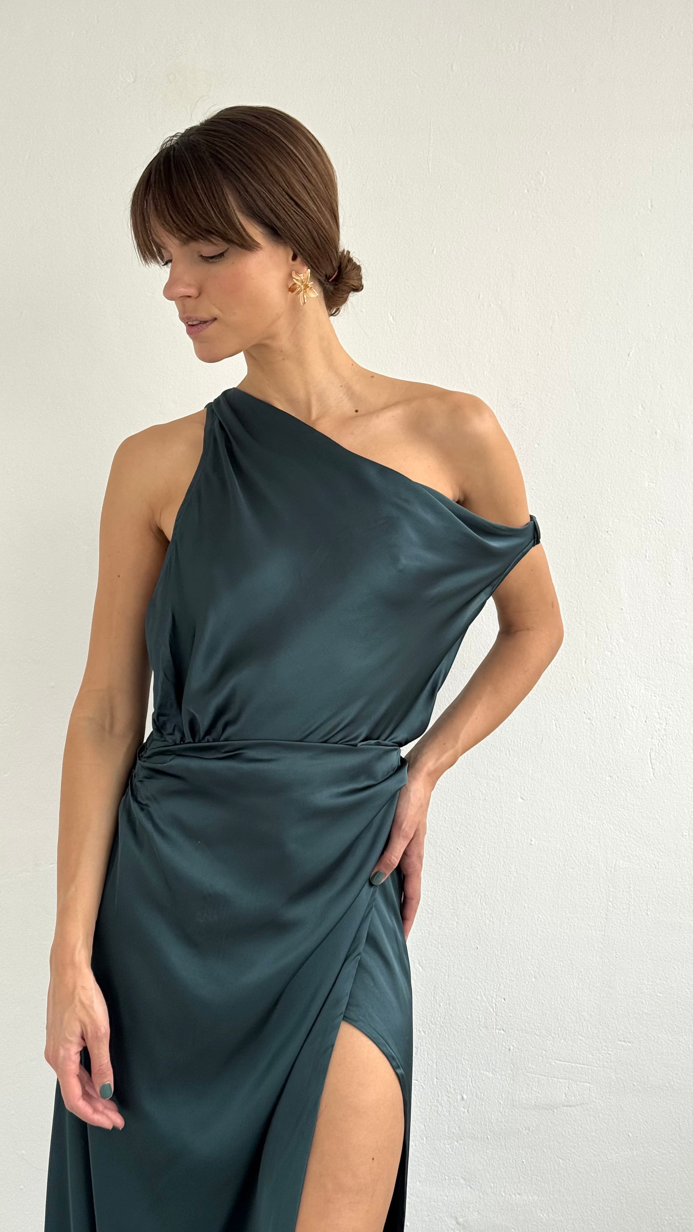 Vestido Isela hunter green