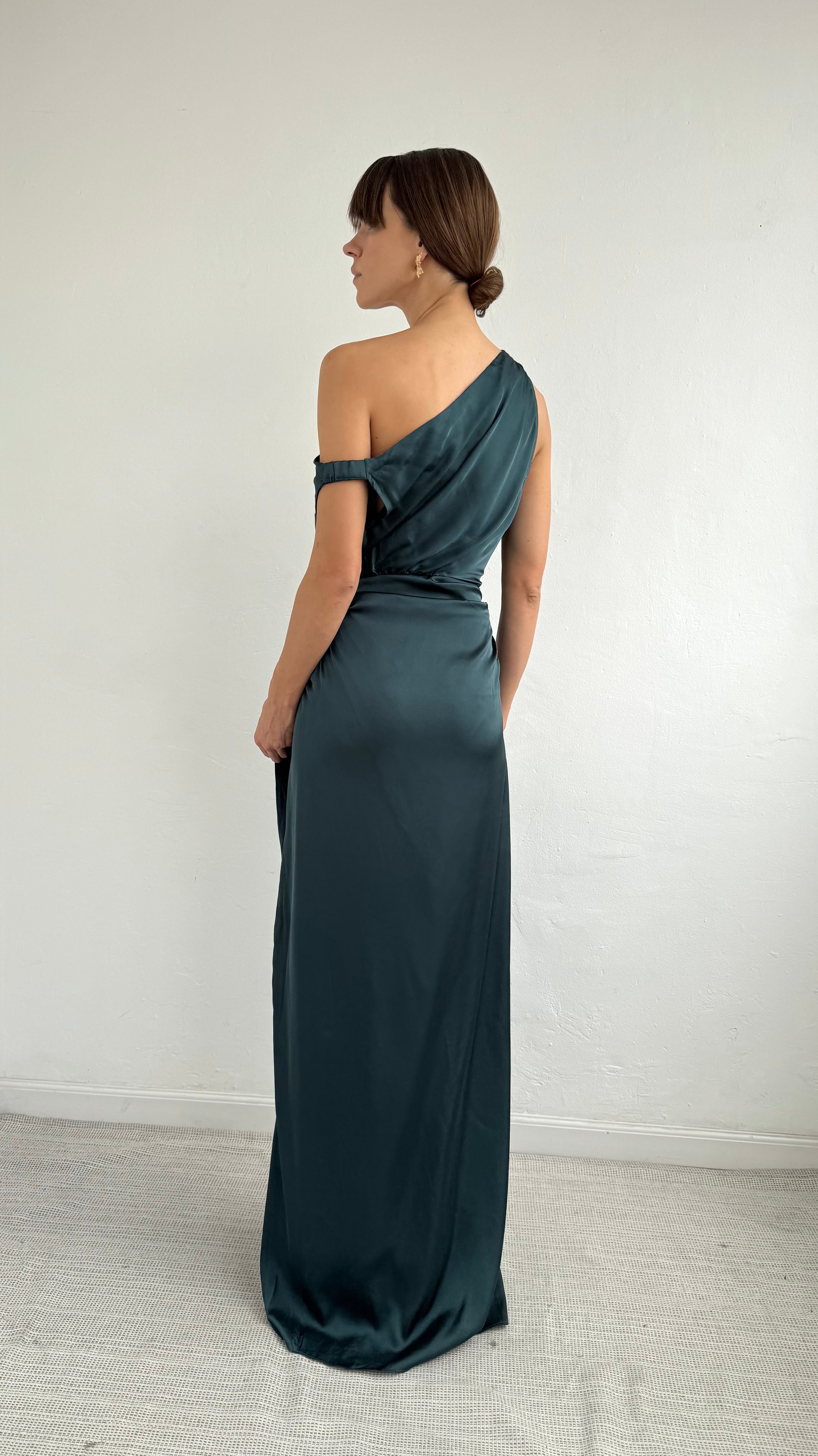 Vestido Isela hunter green