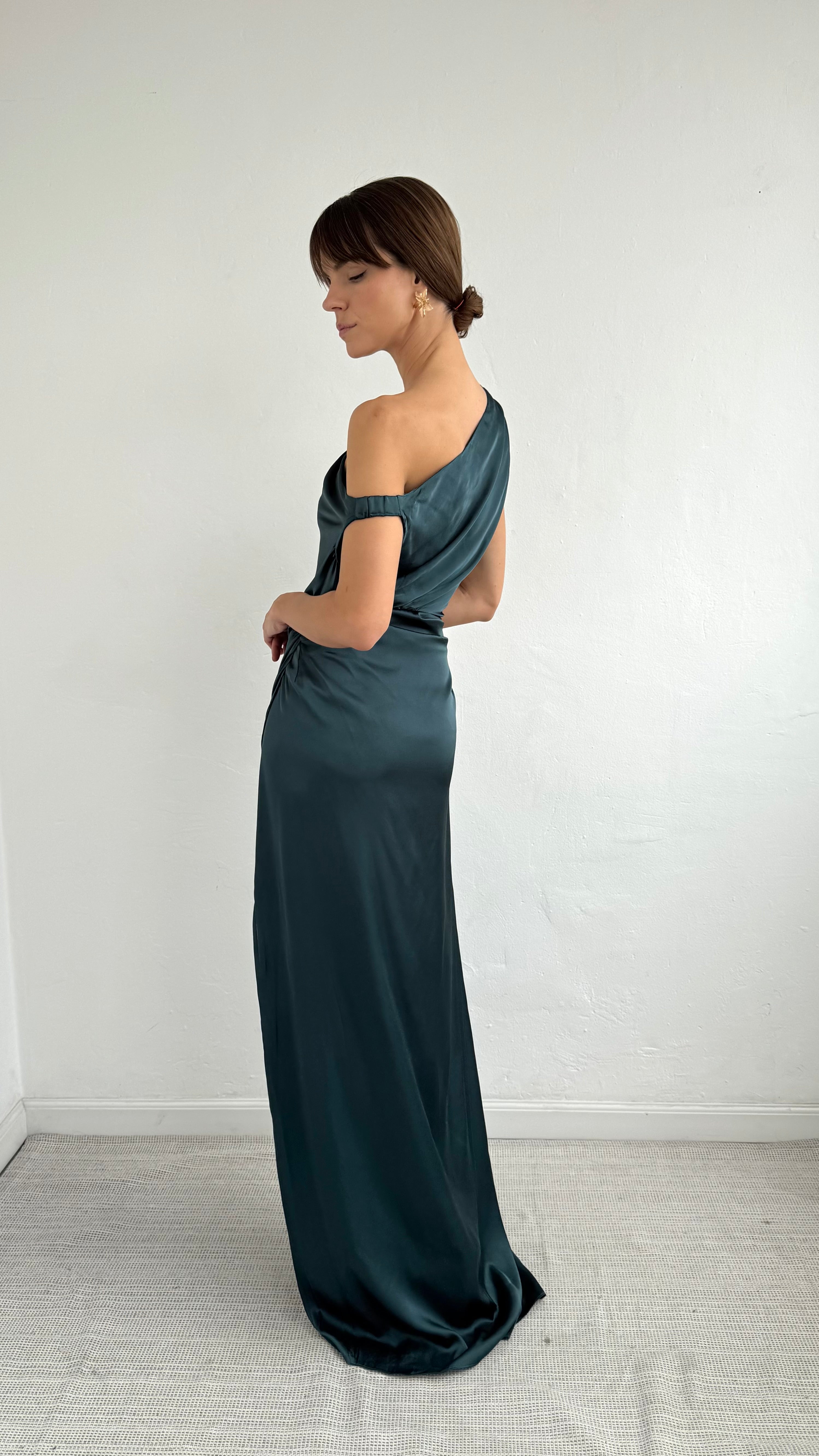 Vestido Isela hunter green