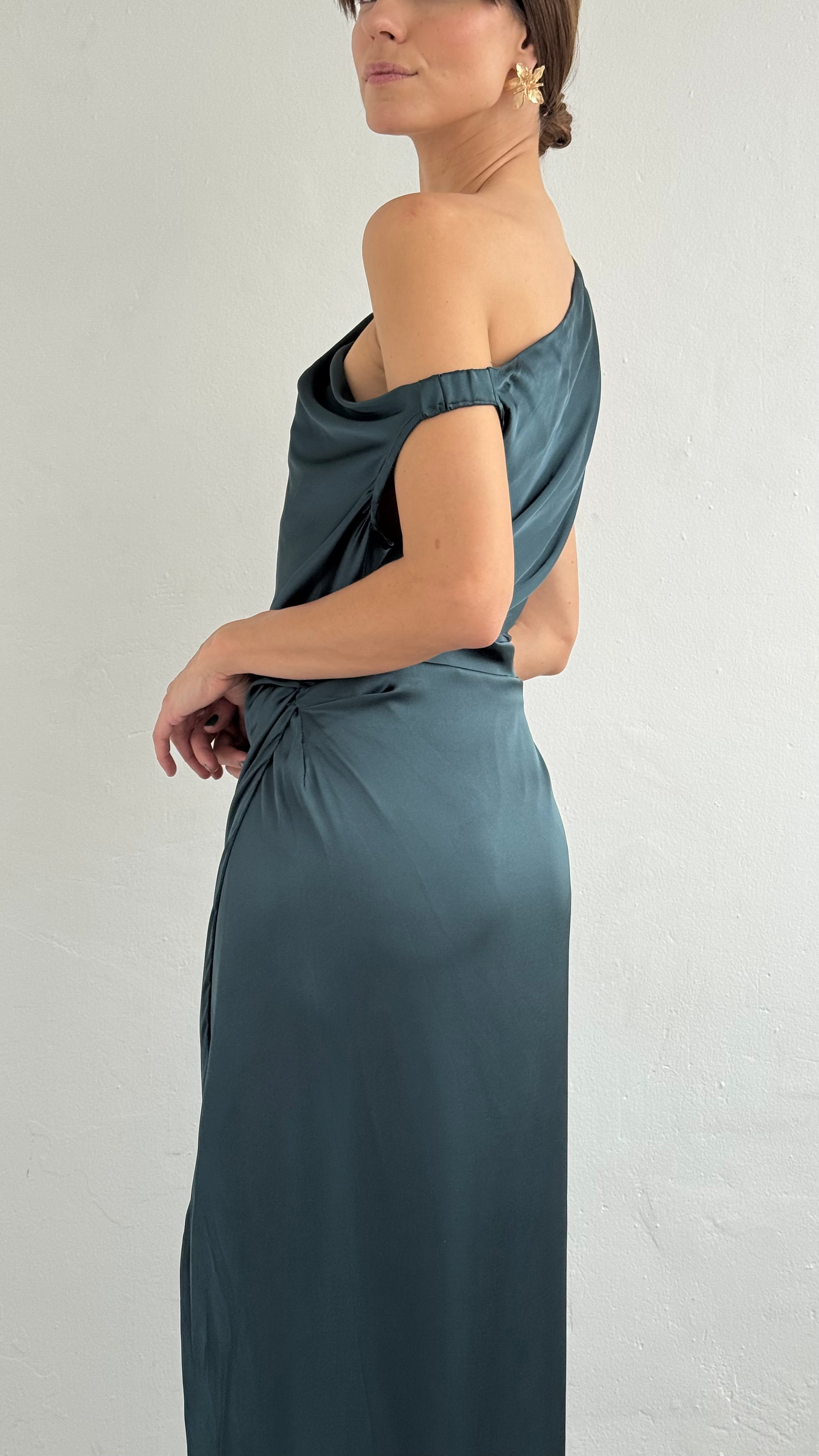 Vestido Isela hunter green